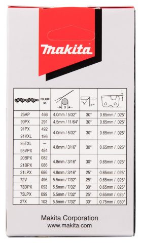 Zāģa ķēde MC 25AP 25cm/10″, 1/4″ ,1.3mm, 60H,191G96-5 Makita