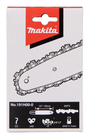 Zāģa ķēde CC 90PX  25cm/10″, 3/8″, 1.1mm, 40H 191H00-0 Makita (priekš DUC254Z)