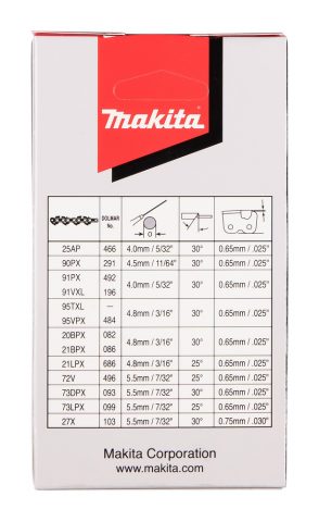Zāģa ķēde SC 91VXL 25cm/10″, 3/8, 1.3mm, 39H  EY2650H, EY401MP 191H20-4 Makita