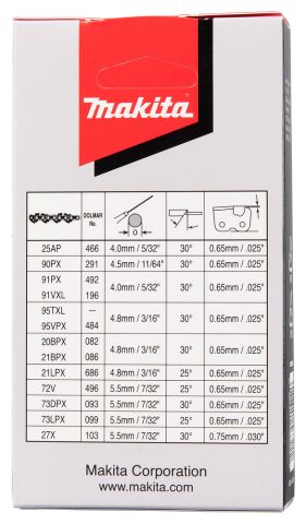Zāģa ķēde 21LPX  45cm/18″ ,0,325″, 1,5mm,72H 191H36-9 Makita