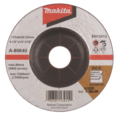 Slīpripa 115X6  Inox/tērauds A-80640