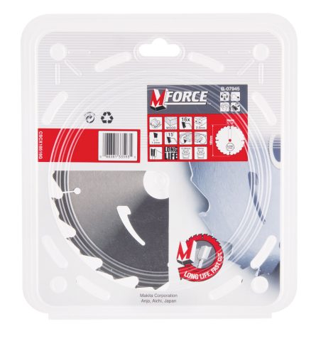 T.C.T. Zāģripa M-FORCE 185X2X30mm 15° T16 B-07945 Makita