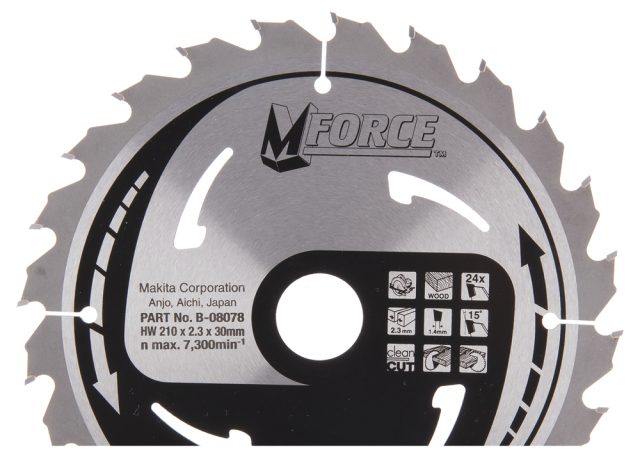 T.C.T. Zāģripa M-FORCE 210X2.3X30mm 15° T24 B-08078 Makita