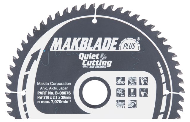 T.C.T. Zāģripa MAKBLADE PLUS 216X2.1X30mm 5° T60 B-08676 Makita
