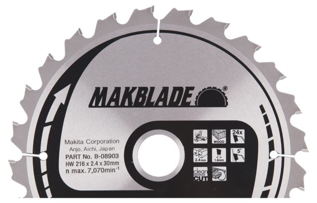 T.C.T. Zāģripa MAKBLADE 216X2.4X30mm 5° T24 B-08903 Makita