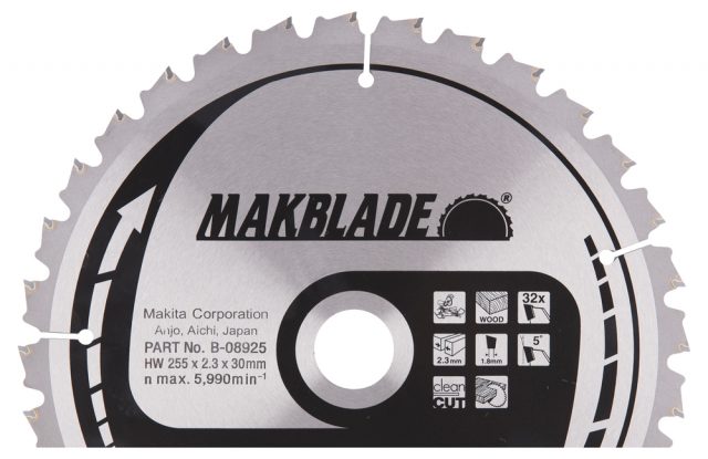 T.C.T. Zāģripa MAKBLADE 255X2.3X30mm 5° T32 B-08925 Makita