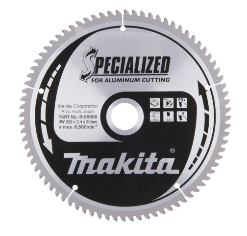 T.C.T. Zāģripa SPECIALIZED 235X2.4X30mm 0° T80 B-09606 Makita