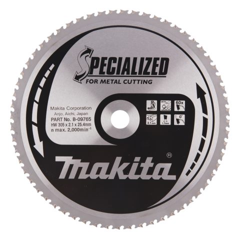 T.C.T. Zāģripa SPECIALIZED 305X2.1X25.4mm 0° T60 B-09765 Makita