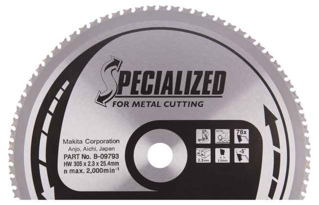 T.C.T. Zāģripa SPECIALIZED 305X2.3X25.4mm -5° T78 B-09793 Makita