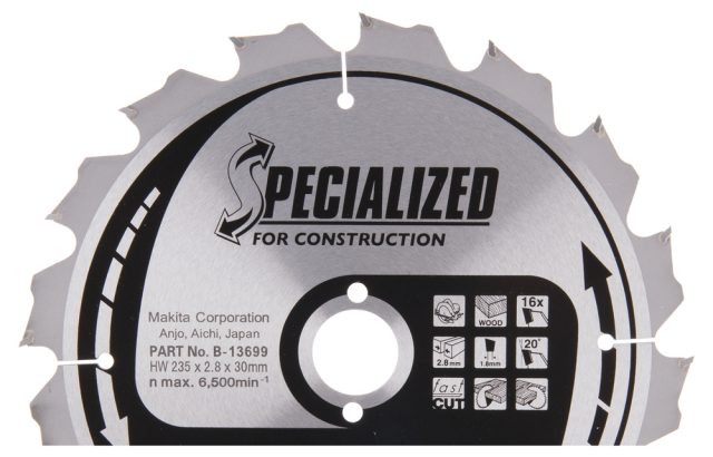 T.C.T. Zāģripa SPECIALIZED 235X2.8X30mm 20° T16 B-13699 Makita