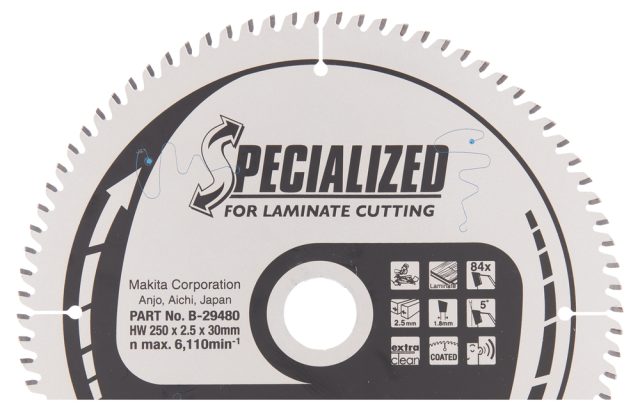 T.C.T. Zāģripa SPECIALIZED 250X2.5X30mm 5° T84 B-29480 Makita
