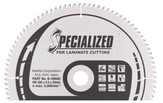 T.C.T. Zāģripa SPECIALIZED 305X2.5X30mm 5° T96 B-29505 Makita