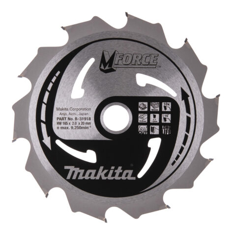 T.C.T. Zāģripa M-FORCE 165X2X20mm 15° T10 B-31918