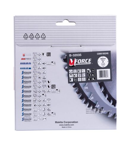 T.C.T. Zāģripa M-FORCE B-32035 185X2X30mm 15° T24 Makita