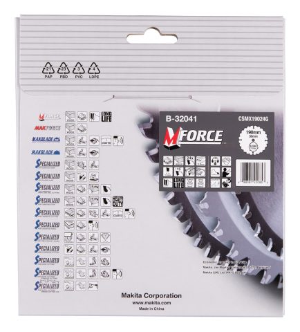 T.C.T. Zāģripa M-FORCE 190X2X30mm 15° T24 B-32041