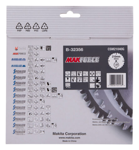 T.C.T. Zāģripa MAKFORCE 210X2.4X30mm 20° T40 B-32356