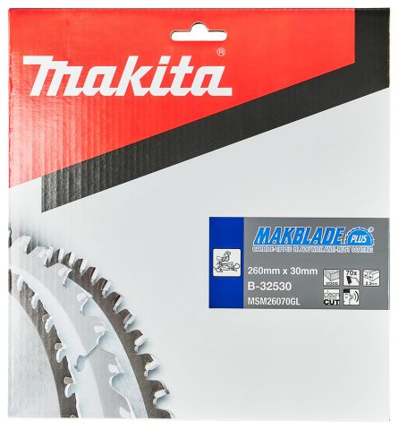 T.C.T. Zāģripa MAKBLADE PLUS B-32530 260X2.3X30mm 5° T70 Makita
