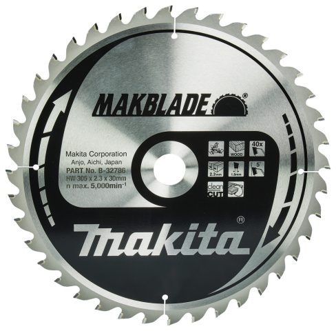T.C.T. Zāģripa MAKBLADE 305X2.3X30mm 5° T40 B-32786