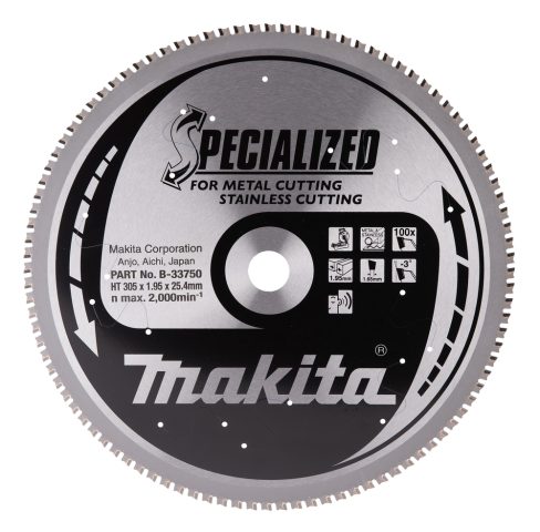 T.C.T. Zāģripa SPECIALIZED 305X1.95X25.4mm -3° T100 B-33750 Makita