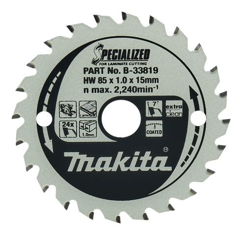 T.C.T. Zāģripa B-33819 SPECIALIZED 85X1X15mm 7° T24 Makita