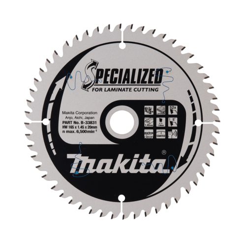T.C.T. Zāģripa SPECIALIZED 165X1.45X20mm 5° T52 B-33831 Makita