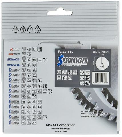 T.C.T. Zāģripa B-47036 SPECIALIZED 150X1.5X20mm 0° T32 Makita