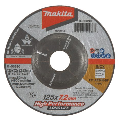 Slīpripa 125X7,2  AZ24N-BF, Inox/tērāuds B-56390