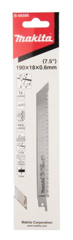 Zobenzāģa asmenis HCS 190X0,6mm 8.5Tpi, 1gab. B-56580 Makita