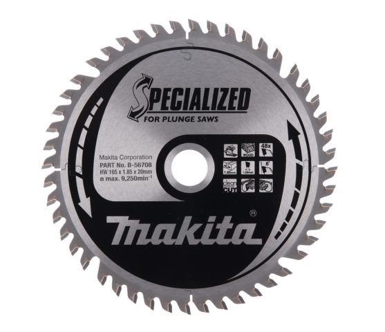 T.C.T. Zāģripa SPECIALIZED 165X1.85X20mm 8° T48 B-56708 Makita