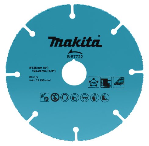 Tungsten Carbide multi materiālu griezripa 125x2x22.23 B-57722 Makita