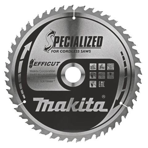 T.C.T. Zāģripa EFFICUT 260X2.15X30mm 10° T45 B-64624 Makita