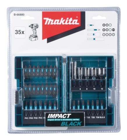 35 izmēru  Uzgaļu komplekts IMPACT BLACK B-66880