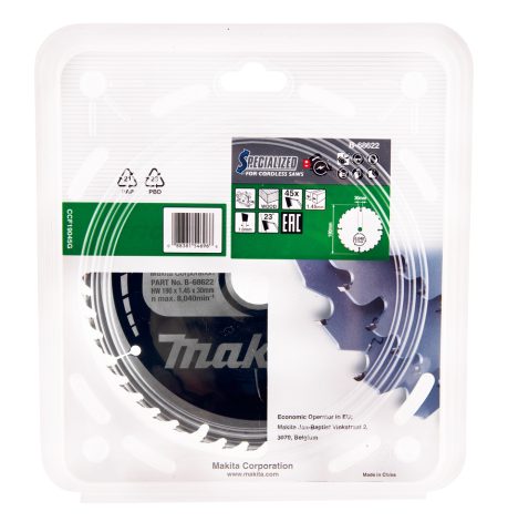 T.C.T. Zāģripa EFFICUT 190X1.45X30mm 23° T45 B-68622 Makita