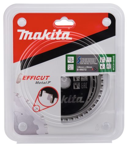 T.C.T. Zāģripa EFFICUT METAL 136X1.1X20mm 0° T45 B-69272 Makita