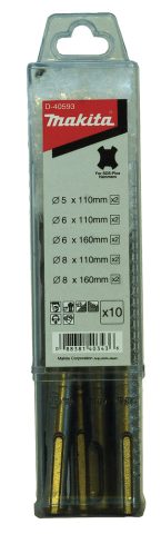 SDS+ urbju komplekts (5x110mm x2; 6x110mm x2; 6x160mm x2; 8x110mm x2; 8x160mm x2) D-40593