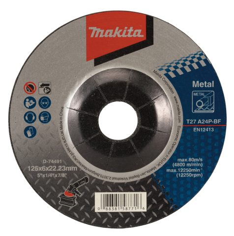 Slīpripa 125x6,0x22,23 metālam D-74491