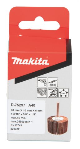 Slīppapīra lameļu slīpdisks D30x10mm A40 6mm Makita D-75297