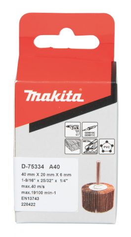 Slīppapīra lameļu slīpdisks Ø 40x20mm A40 6mm Makita D-75334