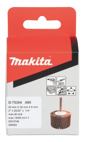 Slīppapīra lameļu slīpdisks Ø 50x20mm A60 6mm Makita D-75384