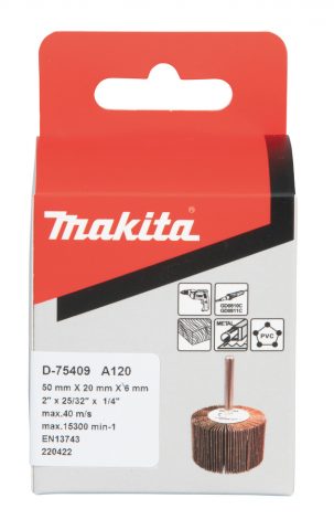 Slīppapīra lameļu slīpdisks Ø 50x20mm A120 6mm Makita D-75409