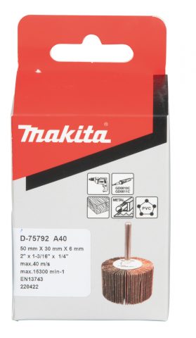 Slīppapīra lameļu slīpdisks Ø 50x30mm A40 6mm Makita D-75792