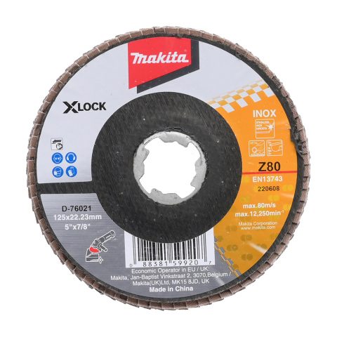 Lameļu slīpdisks X-Lock, 125 mm, Z80 D-76021