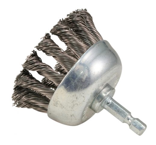 Kausveida metāla suka 65mm, ar 1/4”seškanšu kātu, Nerūsējošais tērauds (Pīta) D-76691 Makita