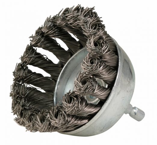 Kausveida metāla suka 75mm, ar 1/4 ” seškanšu kātu, Nerūsējošais tērauds (Pīta) D-76700 Makita