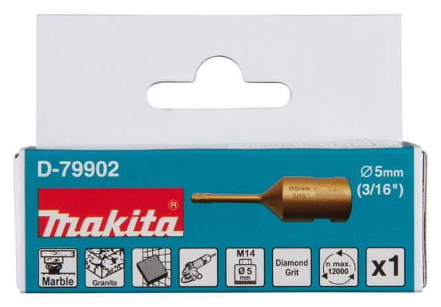 Dimanta kroņurbis leņķa slīpmāšīnām (M14) granītam, marmoram un flīzēm  5MM.  D-79902
