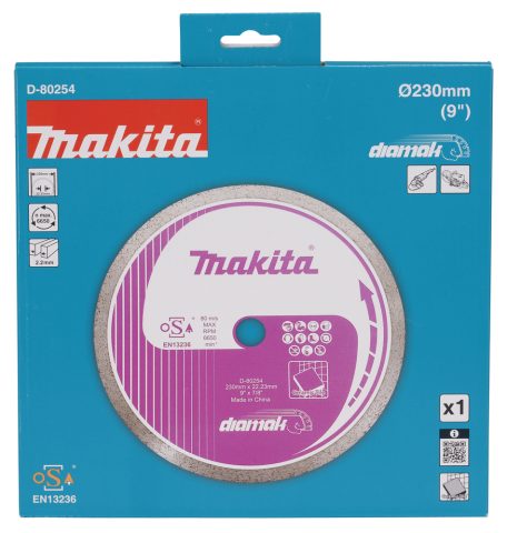 Dimanta griezripa D-80254 ø230 mm, keramikas flīžu griešanai Makita