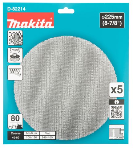 Sieta slīpēšanas disks ģipškartonam (5 gab.), φ225mm, A80 D-82214