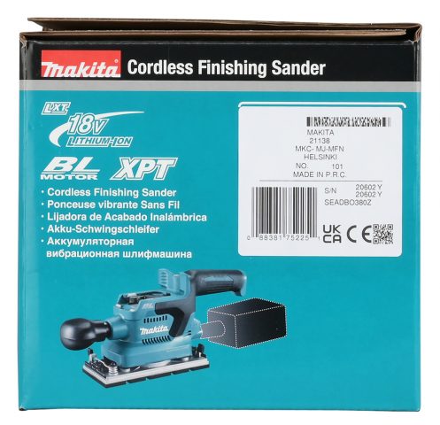 LXT® Akumulatora Orbitālā slīpmašīna DBO380Z 18V Makita
