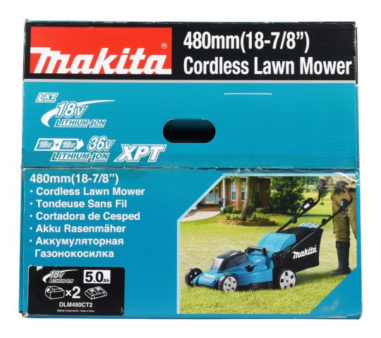 Akumulatora mauriņa pļaujmašīna DLM480CT2 18V Makita