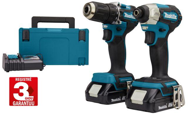 Instrumentu komplekts DLX2423AJ 18V (DDF487, DTD157, 2x2Ah, DC18RC, Makpac) LXT Makita